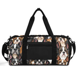 Boston Terrier Dogs Crowd Sports Gym Duffle Bags .
