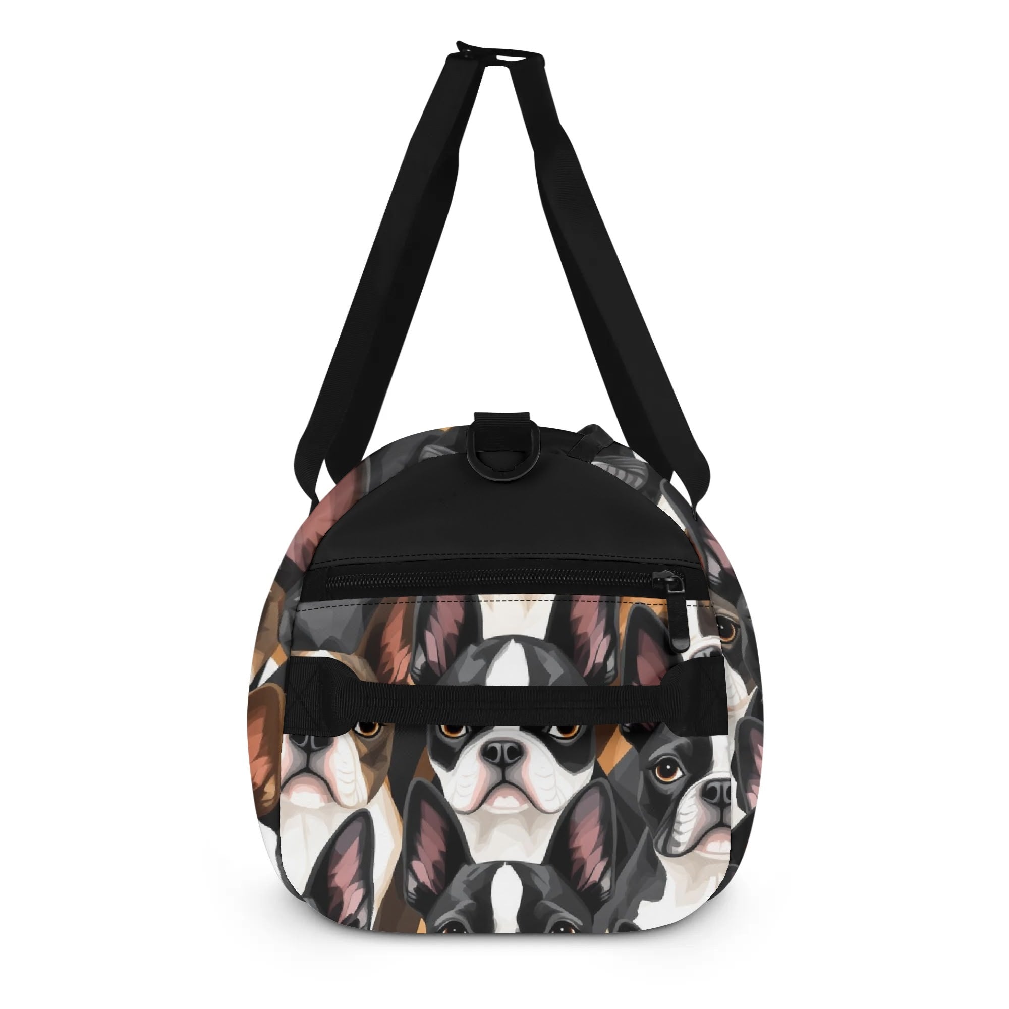 Boston Terrier Dogs Crowd Sports Gym Duffle Bags .