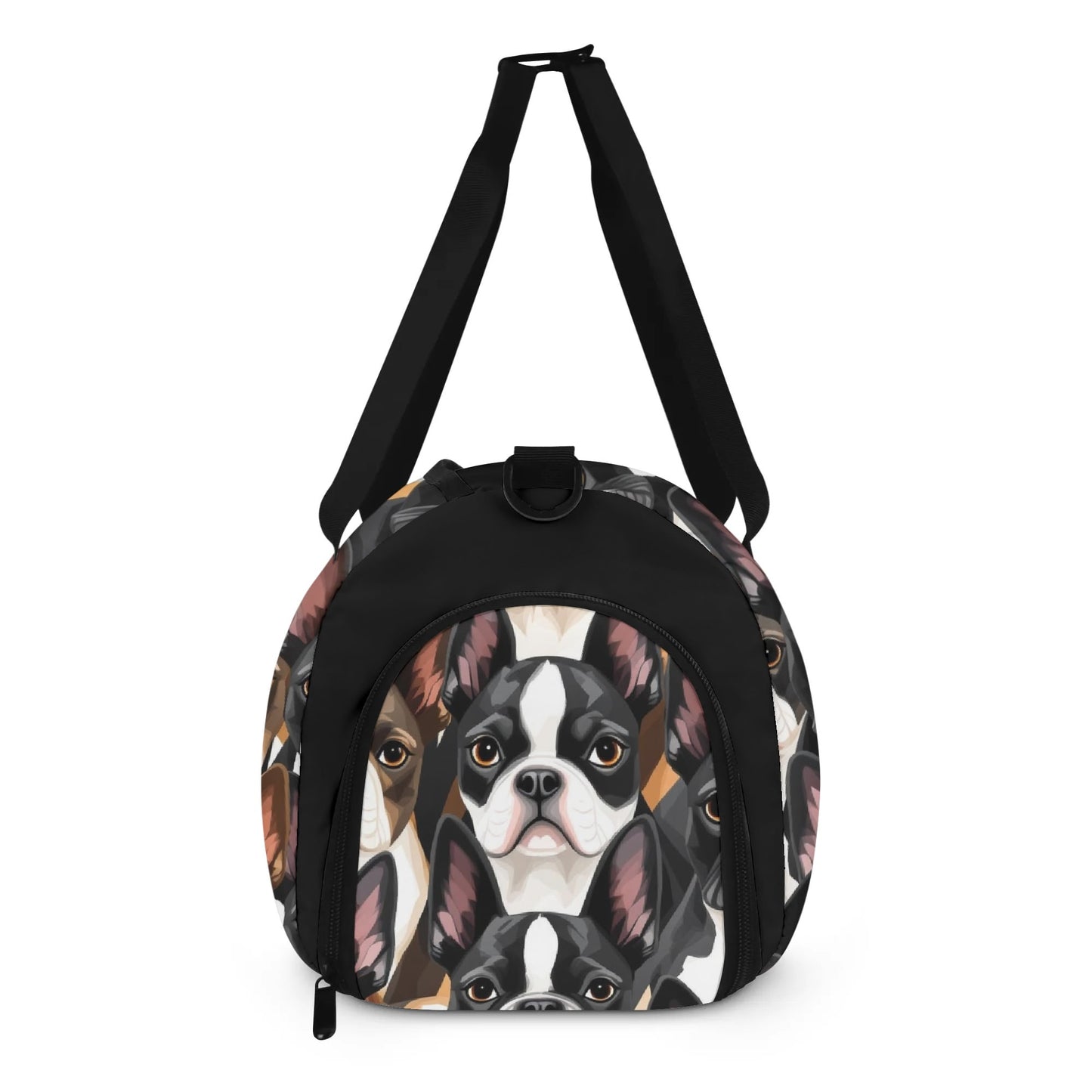 Boston Terrier Dogs Crowd Sports Gym Duffle Bags .