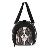 Boston Terrier Dogs Crowd Sports Gym Duffle Bags .