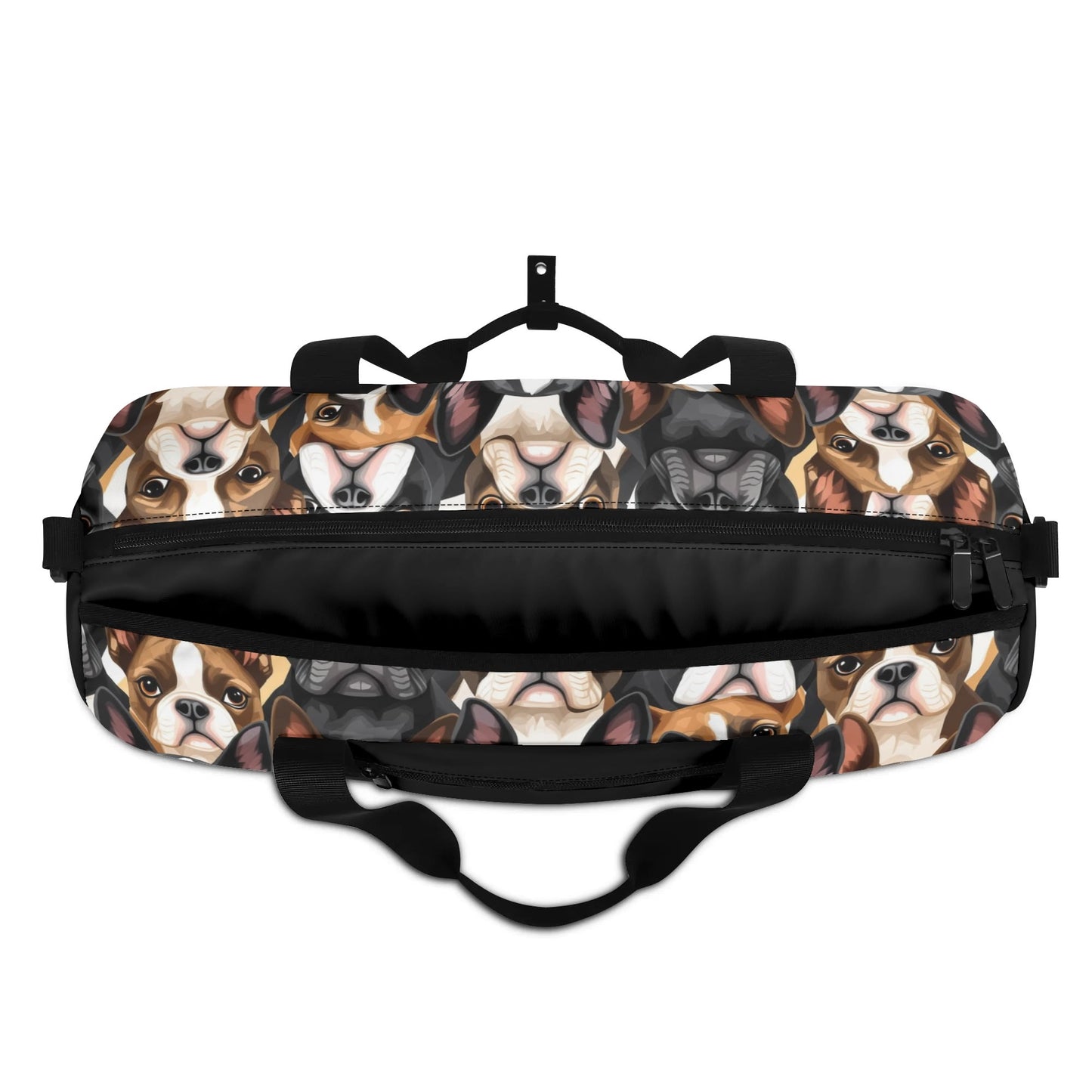 Boston Terrier Dogs Crowd Sports Gym Duffle Bags .