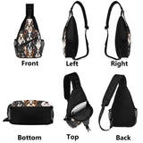 Boston Terrier Dogs Crowd Chest Crossbody Bag with Adjustable Strap .