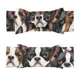 Boston Terrier Dogs Crowd Baby Newborn Set - Beanie and Hairband .