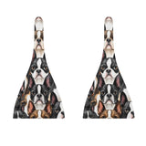 Boston Terrier Dogs Crowd Baby Newborn Set - Beanie and Hairband .