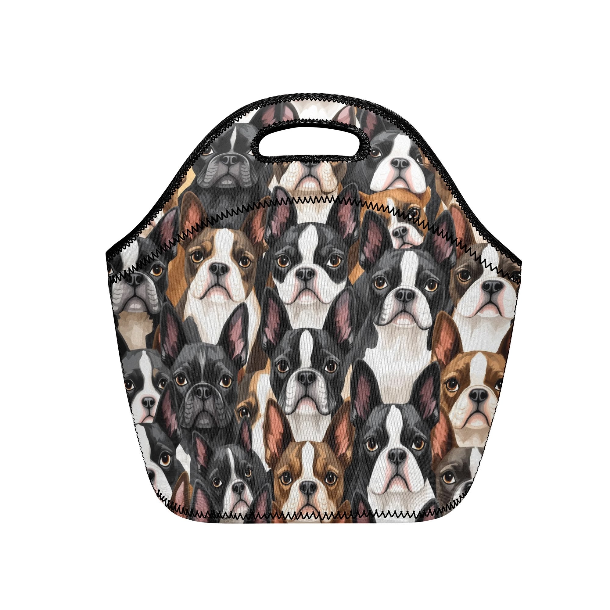 Boston Terrier Neoprene Lunch Bag – Reusable Insulated Dog Print Bag for Women & Kids . Default Title