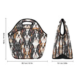 Boston Terrier Neoprene Lunch Bag – Reusable Insulated Dog Print Bag for Women & Kids .