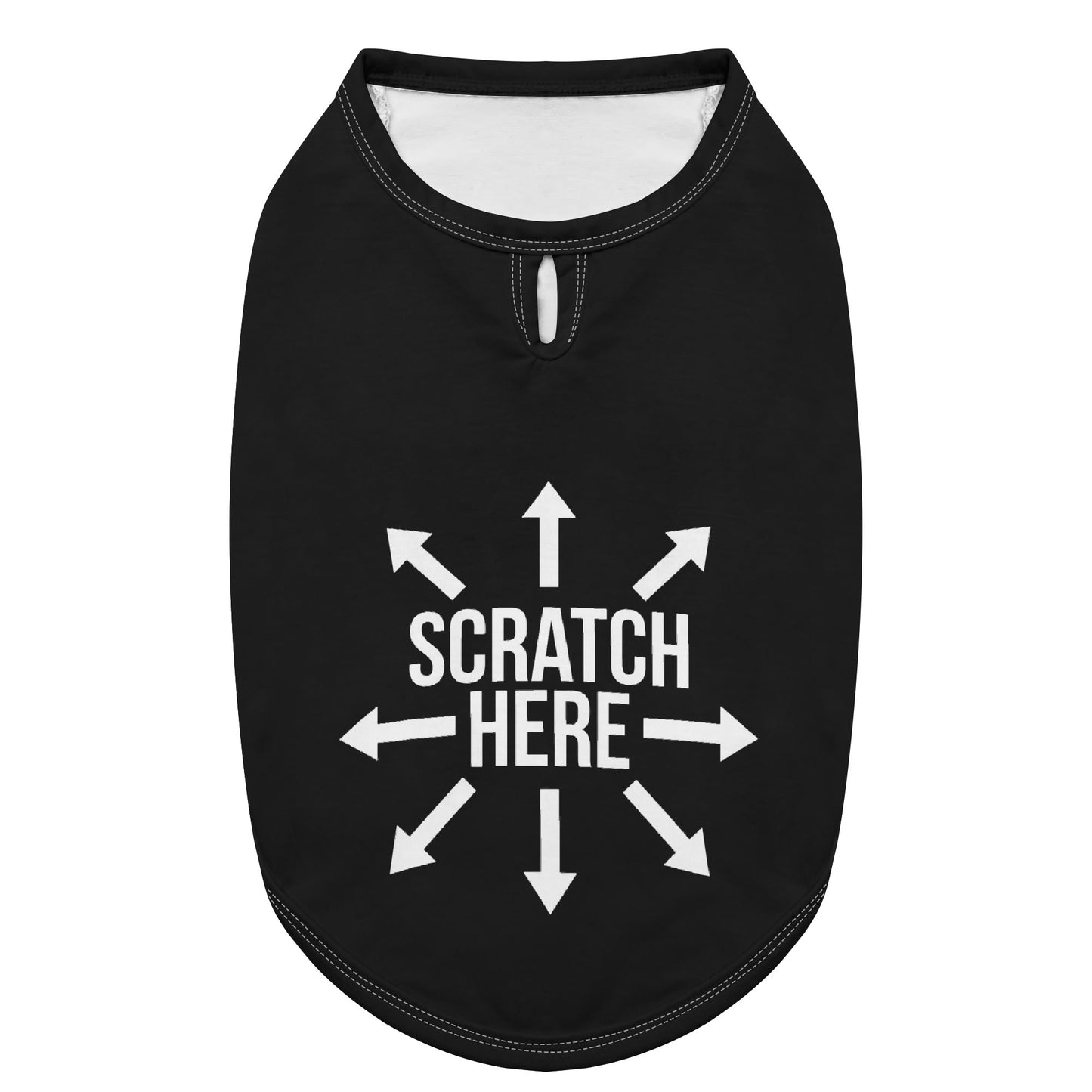 Scratch Here Funny Dog Shirts - Black .