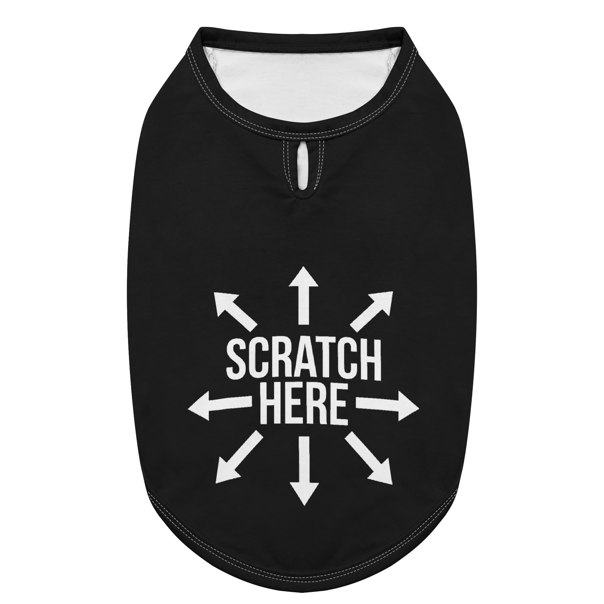 Scratch Here Funny Dog Shirts - Black .