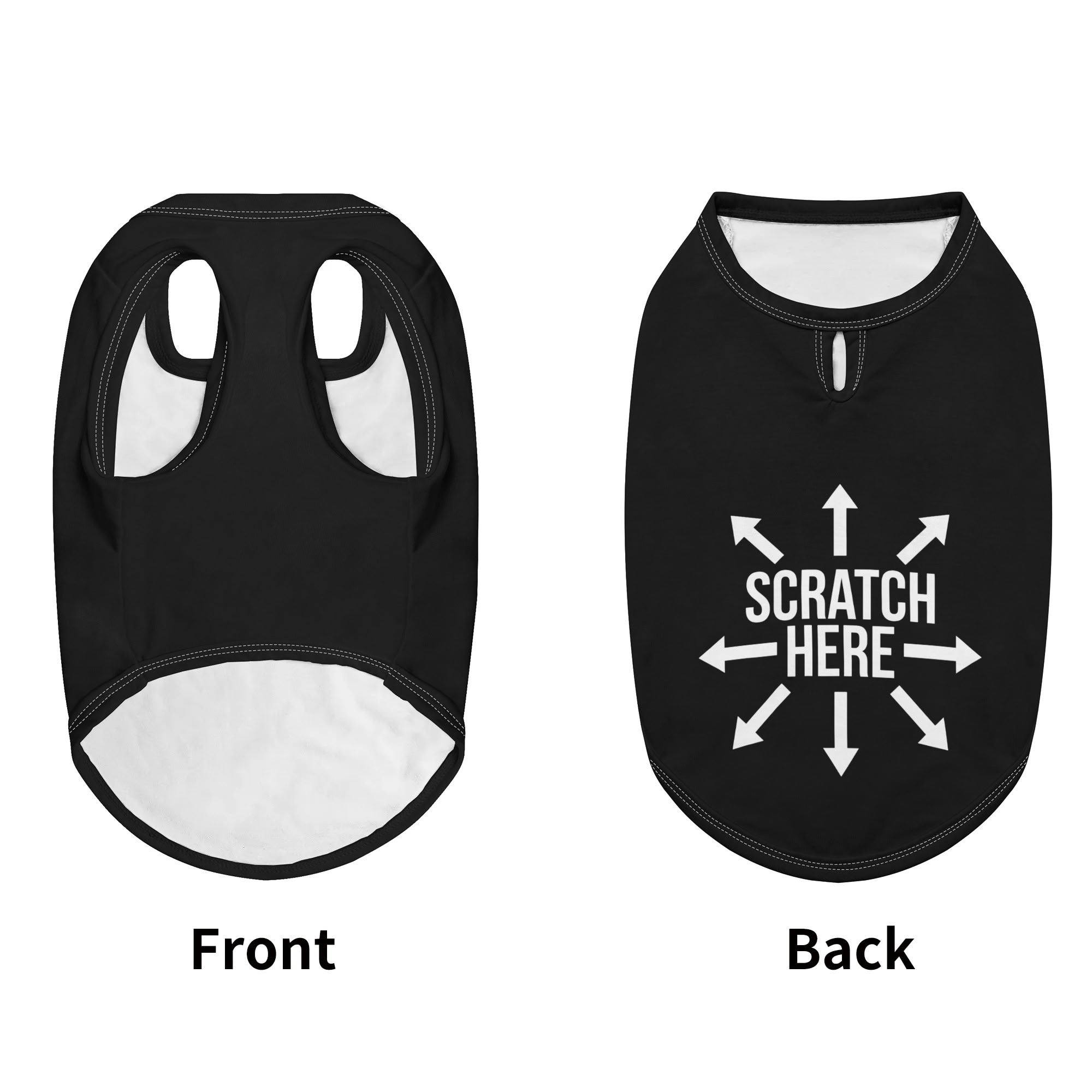 Scratch Here Funny Dog Shirts - Black .