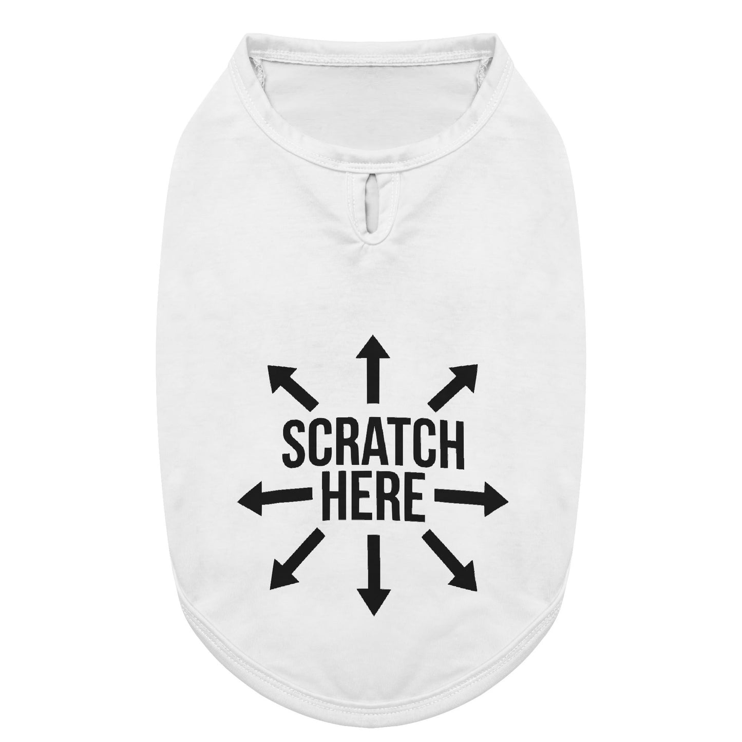 Scratch Here Funny Dog Shirts - White .