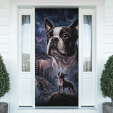 Storm Guardian – Majestic Boston Terrier Night Art Polyester Door Socks . Default Title