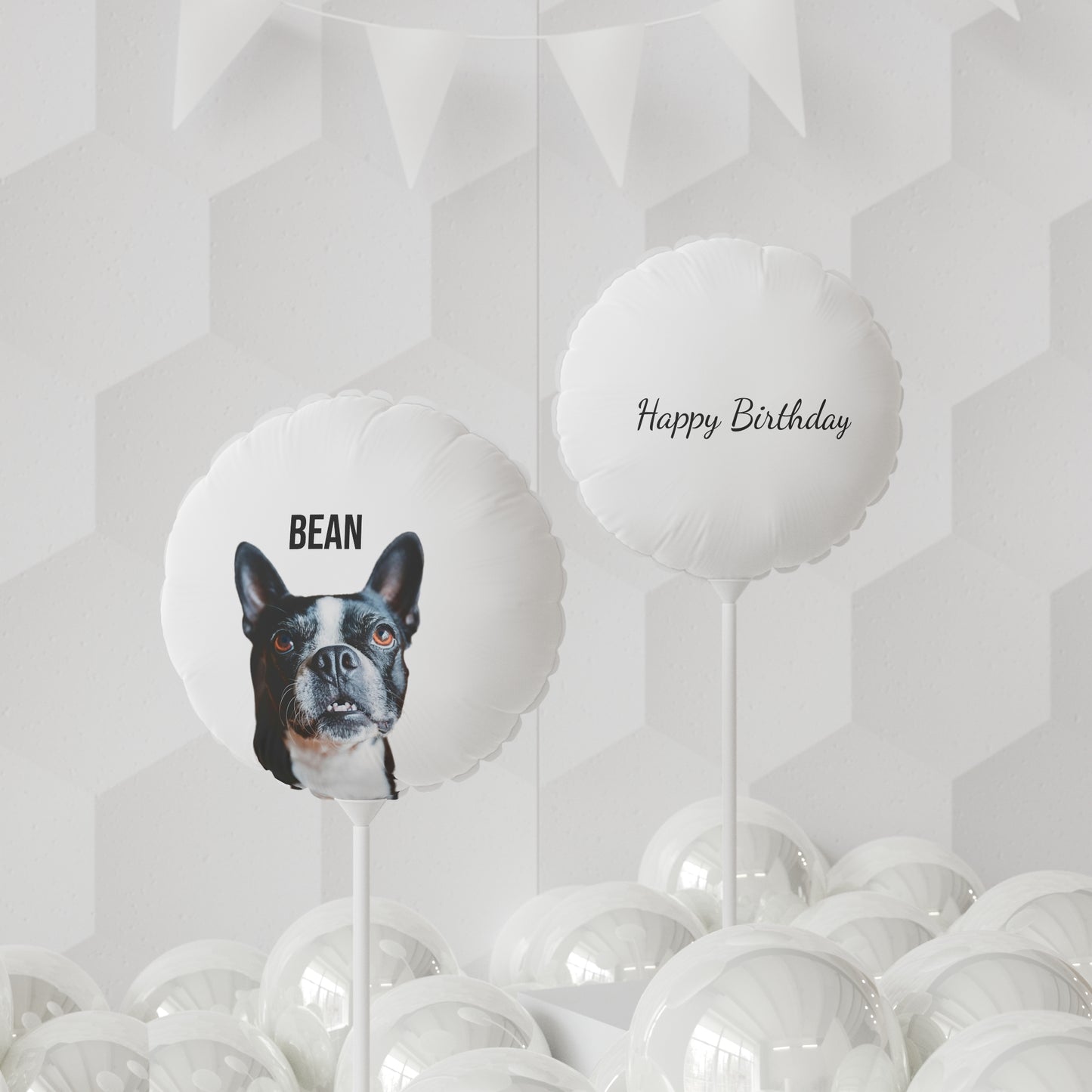Custom Dog Birthday Balloon with Dog Photo and Name
