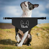Personalized Dog Bandana Collar - Ears with Dog Name