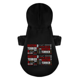 Boston Terrier Word Collage 100% Cotton Dog Fleece Hoodie – Dog Lover Typography Art .