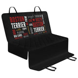 Boston Terrier Word Collage Car Pet Seat Cover – Dog Lover Typography Art .