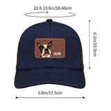Custom Dog Portrait With Name Brown Rectangle Leather Patch Hat Trucker Cap .