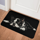 Sleeping Boston Terrier Dog Non-slip Room Rug .