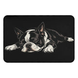 Sleeping Boston Terrier Dog Non-slip Room Rug .
