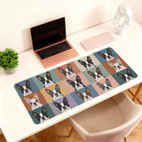 Pop Art Style Colored Boston Terriers Modern Tiles Pattern Smooth Desk Pad Gaming Mouse Pad .