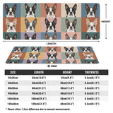 Pop Art Style Colored Boston Terriers Modern Tiles Pattern Smooth Desk Pad Gaming Mouse Pad .