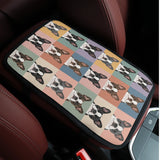 Pop Art Style Colored Boston Terriers Modern Tiles Pattern Car Armrest Pad Cover .