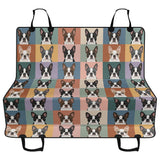 Pop Art Style Colored Boston Terriers Modern Tiles Pattern Car Pet Seat Cover .