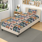 Pop Art Style Colored Boston Terriers Modern Tiles Pattern 3 Pcs Beddings .