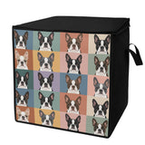 Pop Art Style Colored Boston Terriers Modern Tiles Pattern Storage Box Bag . Default Title