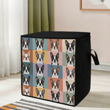 Pop Art Style Colored Boston Terriers Modern Tiles Pattern Storage Box Bag .