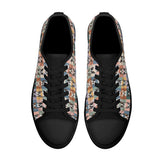 Pop Art Style Colored Boston Terriers Modern Tiles Pattern Unisex Rubber Low Top Canvas Shoes .
