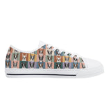 Pop Art Style Colored Boston Terriers Modern Tiles Pattern Unisex Rubber Low Top Canvas Shoes .