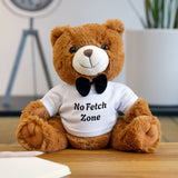 No Fetch Zone Teddy Bear with T-Shirt and Bowtie