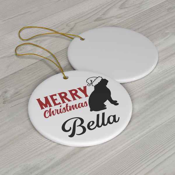 Custom Christmas Boston Terrier Ceramic Ornament 1-Pack