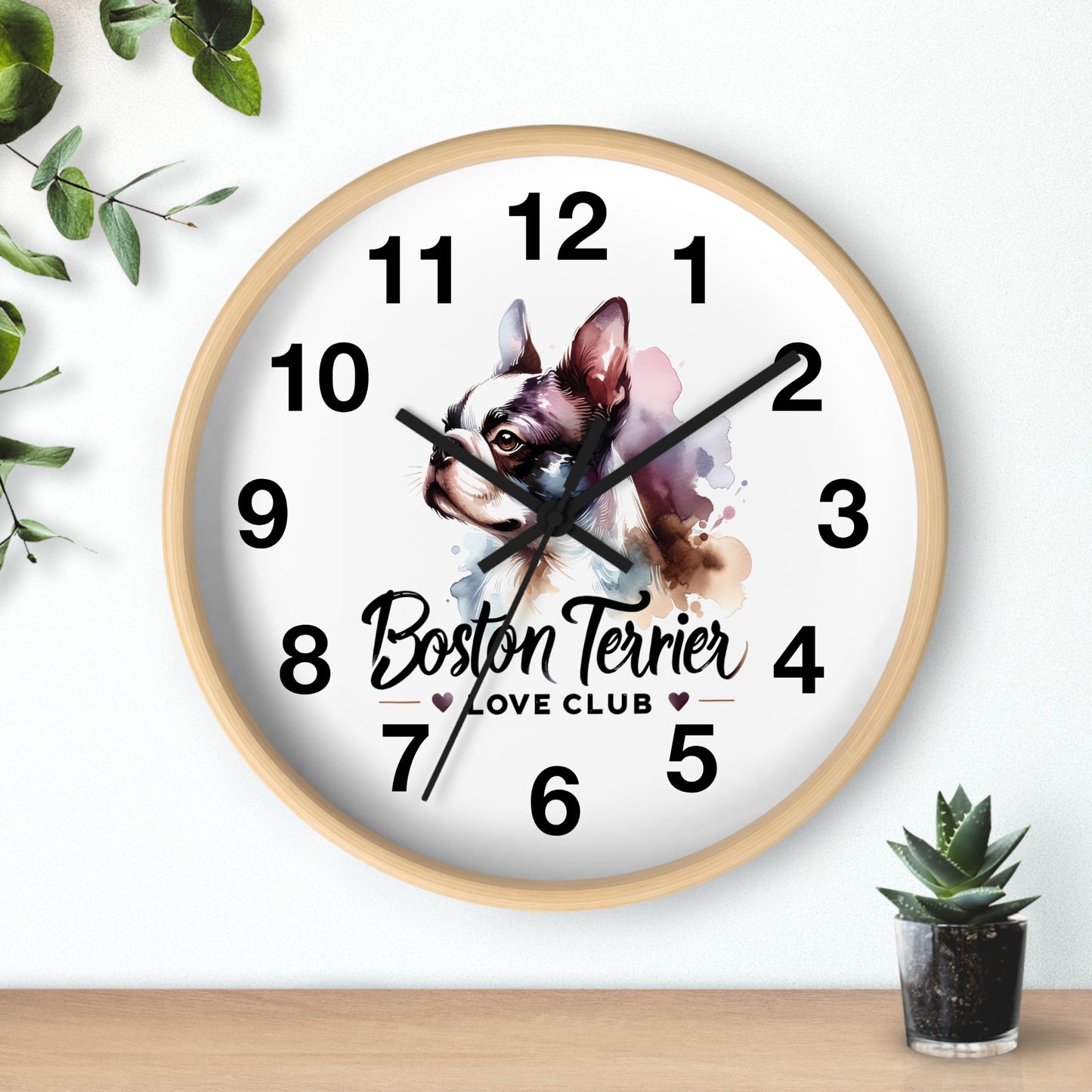 Boston Terrier Love Club Wall Clock