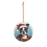 Boston Terrier Christmas Ceramic Ornament 1-Pack