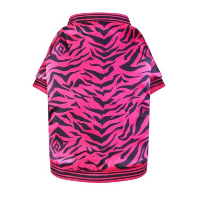 Pink Zebra Striped Dog Jacket