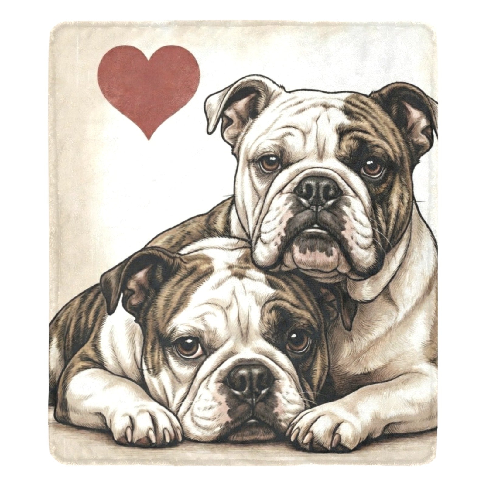 Two English Bulldogs Love Ultra-Soft Micro Fleece Blanket .