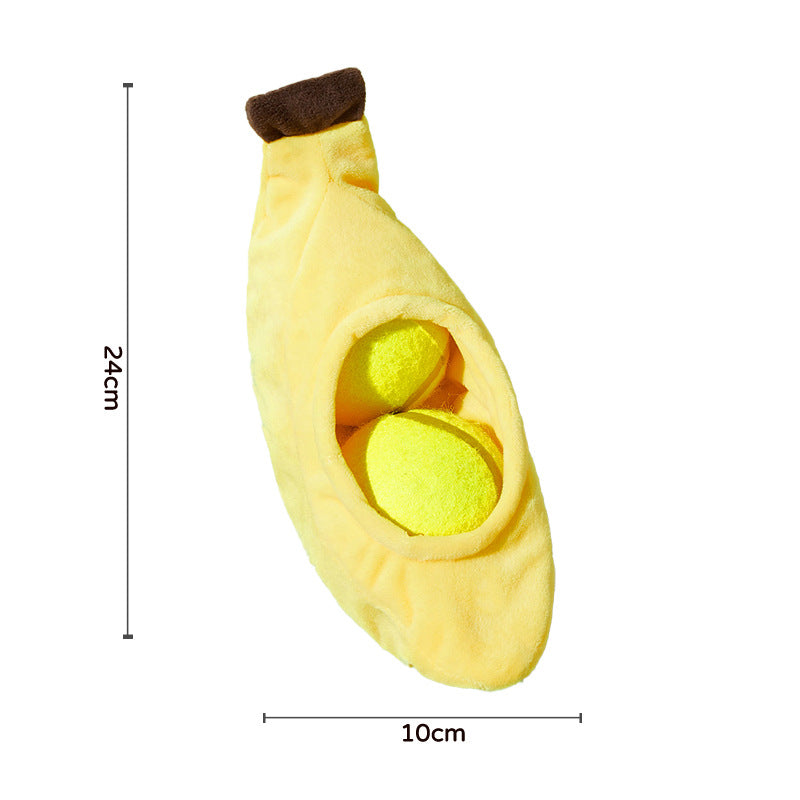 Dog Toy Dig Out Tennis Ball Loud Paper Sound Avocado Watermelon Banana