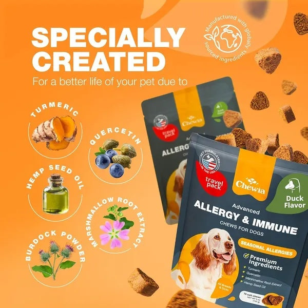 Dog Allergy Relief Chews Itch Relief For Dogs Anti Itch Dog Allergy Chews Dog Itching Skin Relief With Salmon Oil Immune Health Seasonal Allergies & Hot Spots Support Treats