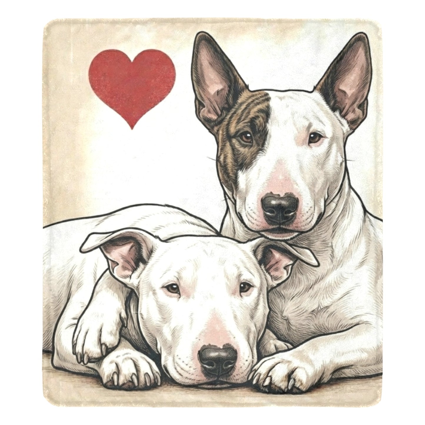 Two Miniature Bull Terriers Love Portrait Ultra-Soft Micro Fleece Blanket