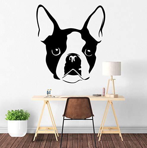 Cute Boston Terrier Head Wall Sticker