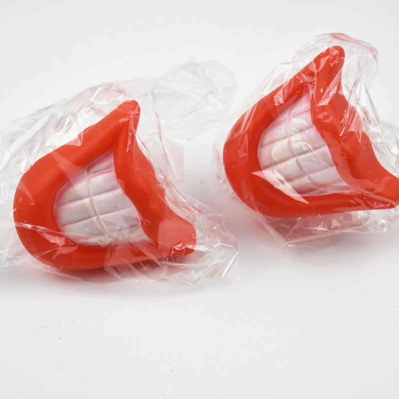 Squeaking Smile Dog Toy