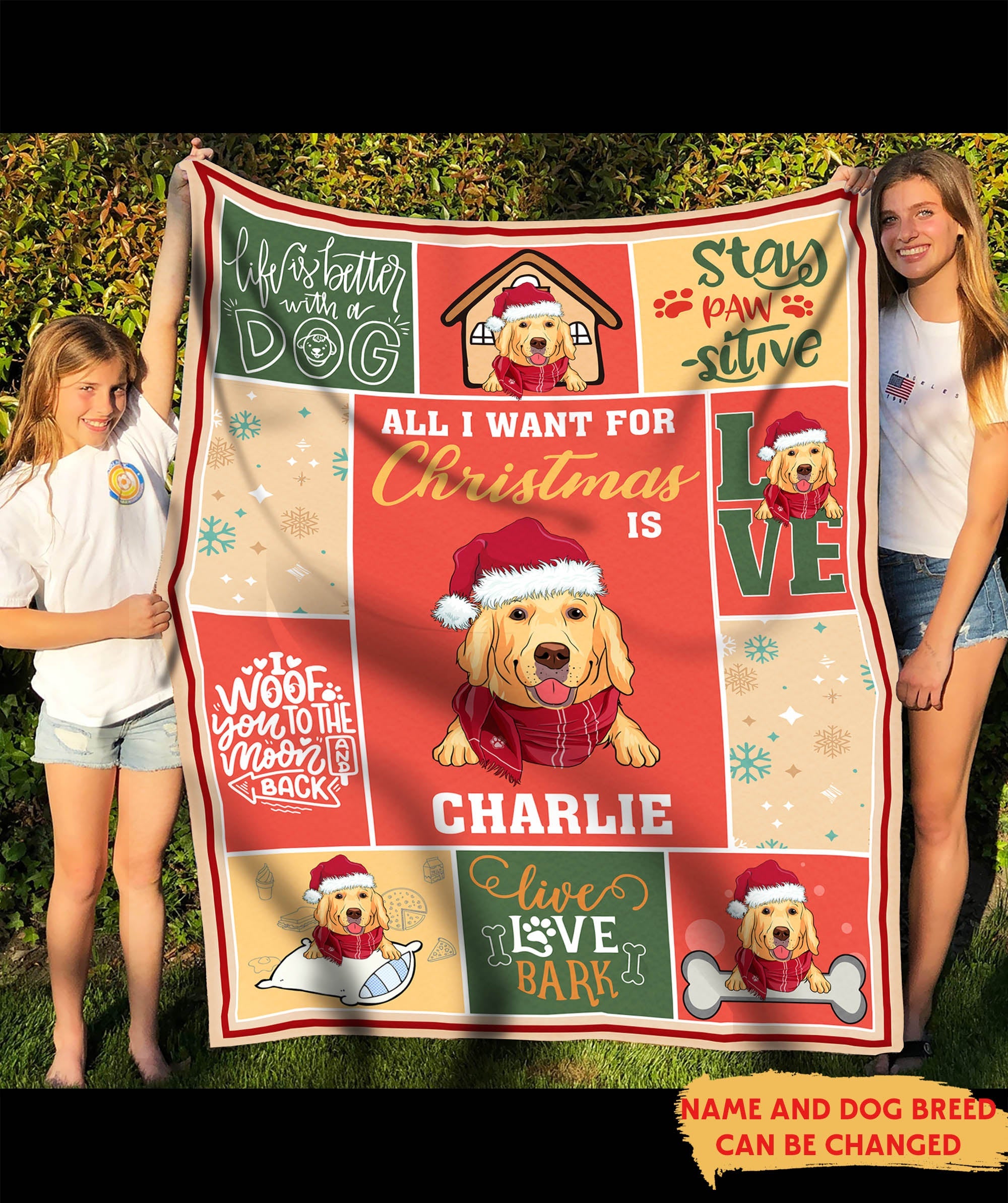 All I Want For Christmas - Personalized Dog Lover Custom Fleece Blanket