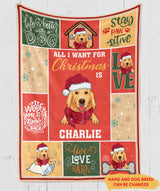 All I Want For Christmas - Personalized Dog Lover Custom Fleece Blanket