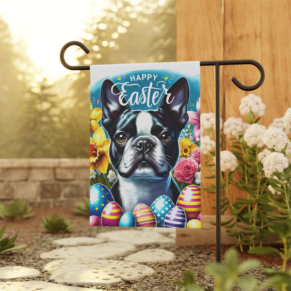 Happy Easter Boston Terrier Garden & House Banner