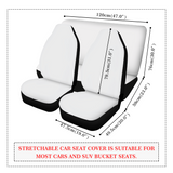 Line Drawn Boston Terrier Dog White Car Seat Cover Set (Set of 4)