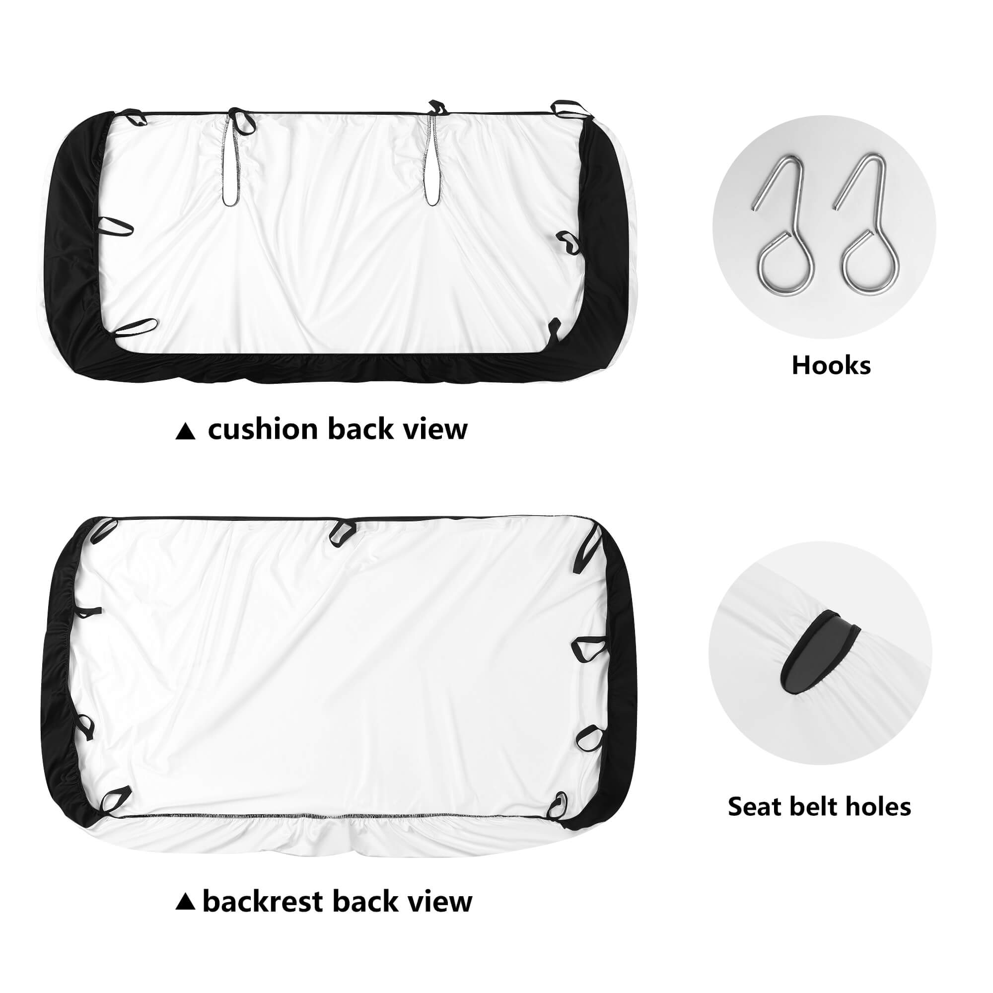 Line Drawn Boston Terrier Dog White Car Seat Cover Set (Set of 4)