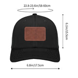 Custom Dog Portrait With Name Brown Rectangle Leather Patch Hat Trucker Cap .