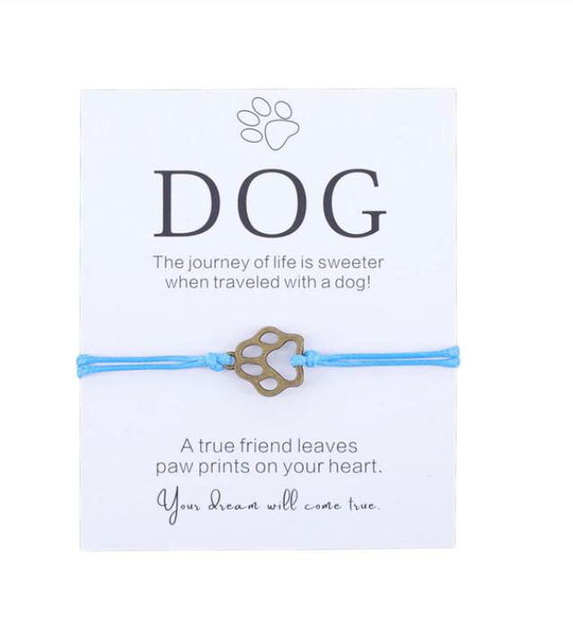 Friendship Bracelet Gift for Him Paw Print Bracelet Dog Lover Gift