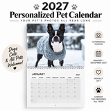 2027 Personalized Wall Calendar with Your Dog's Photos